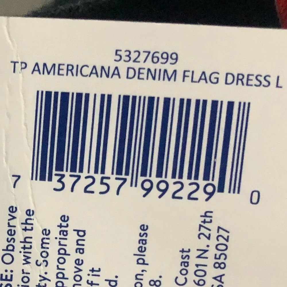 NWT denim American flag dress L